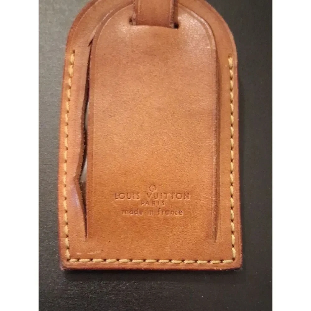 Authentic Louis Vuitton Vachetta Leather Tag Key Ring Accessory